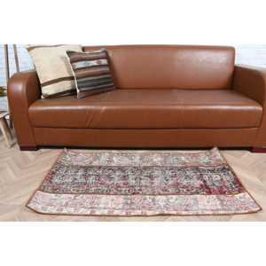 Tapis turc 2,1 x 3,9 pieds, petit tapis vintage, tapis floral rouge et bleu - Product Image 3