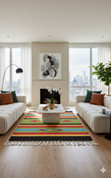 Tapis de sol modernes en coton tissé, faits à la main, à motifs floraux, lavables et réversibles, pour les voyages, les pique-niques et la maison (vente en gros)