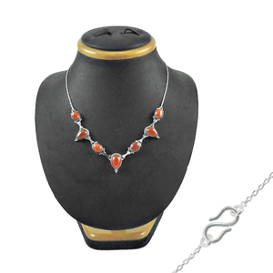 Minimalist Jewelry Fine <b>Necklace</b> Natural Carnelian Gemstone Luxury <b>Birthstone</b> <b>Necklace</b> 925 <b>Silver</b> Dainty <b>Necklace</b> for Women OEM - Product Image 1