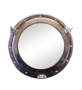 Miroir mural hublot argenté 40cm - Product Image 1