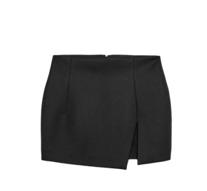 กระโปรงผ่าสั้นสีดำสำหรับผู้หญิงที่เก๋ไก๋และมีสไตล์ที่โดดเด่นเหมาะสำหรับงานปาร์ตี้กลางคืนหรือลุคลำลองที่ดูมีเสน่ห์และทันสมัย - Product Image 1
