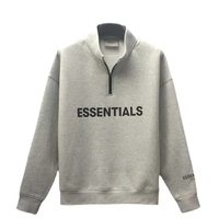 Sweat-shirt à demi-zip personnalisé avec logo OEM, de haute qualité, à épaules tombantes, en molleton, pour hommes, Fear God, en coton
