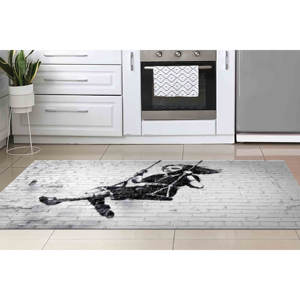 Alfombra Estampada con Diseño de Graffiti Art, Niña en Columpio de Banksy: Decoración Moderna, Alfombra Suave No Tejida - Product Image 4