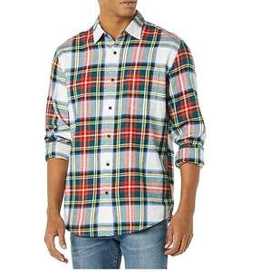 Camisas clásicas de franela a cuadros, cómodas camisas de franela a cuadros informales de manga larga para hombres, Camisa de franela a cuadros de algodón 100% para hombres - Product Image 4