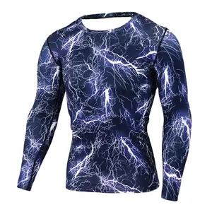 Nouveau design personnalisé vente en gros à manches longues Compression Mma Bjj Rash Guard formation musculation Subli