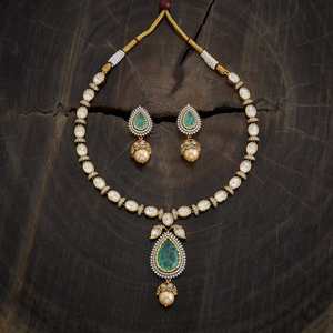 Kundan Necklace 173036 Elegant <b>Wedding</b> <b>Accessory</b> - Product Image 6