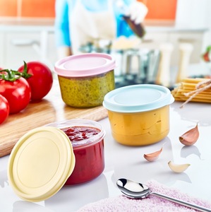 Organizador de cocina de plástico sin BPA de 175ml, 4 Uds., contenedores apilables de almacenamiento de leche y alimentos con tapas seguras, técnicas de inyección - Product Image 6