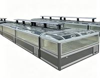 Vitrine Réfrigérée Commerciale Haut de Gamme à 2 Portes, Sans Givre, Étagères Réglables, Grande Capacité, Plateau Coulissant en Acier, Type Îlot