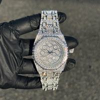 Exquisite Glänzende Diamant-Moissanit-Uhr Automatische Mechanische Analoge Uhr mit Saphirglas Hochwertige Modische Luxus-Geschenkuhr