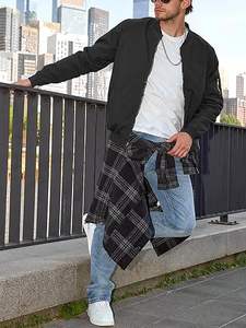 แจ็คเก็ตบอมเบอร์กันลมน้ำหนักเบากันน้ำกันลมฤดูใบไม้ผลิฤดูใบไม้ร่วงฤดูหนาว - Product Image 3