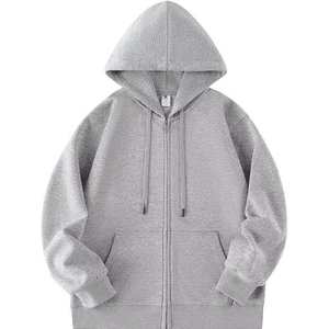 Sudadera con Capucha y Diseño de Cremallera Estadounidense para Hombre, Estilo Casual, Ajuste Regular, Chaqueta de Pareja, Color Sólido, Ecológica, Tendencia Otoñal - Product Image 1