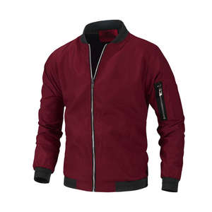 Chaqueta Bomber de Lona Personalizada para Hombre, Ligera, de Longitud Regular, Cortavientos, Impermeable, Transpirable, con Cierre Frontal, Informal para Exteriores, OEM - Product Image 4