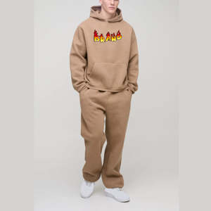 Ensemble de survêtement vintage pour homme avec logo brodé personnalisé, service OEM, 400 GSM, 100% coton, poids lourd, sweat-shirts chauds d'été - Product Image 6