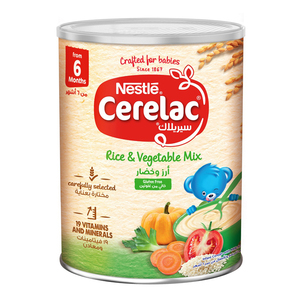 Nestle cerelac ข้าวสาลี-ข้าวผสมผักธัญพืช (300กรัม, 10 + เดือน) นมผง cerelac