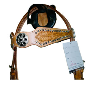 Top Trending Premium Quality Western Headstall Concho tallado a mano con logotipo personalizado Productos ecuestres de cuero para montar a caballo - Product Image 2