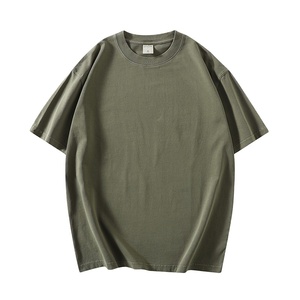 OEM Logo personnalisé Broderie Design imprimé 280g T-shirt à manches courtes noir épais T-shirt à épaules tombantes pour hommes - Product Image 1