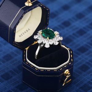 2.5 carat 7*9mm taille ovale laboratoire cultivé émeraude 925 bague en argent Sterling pour les femmes forme ovale bague émeraude à la main bague en argent - Product Image 5