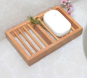 Porte-savon en bambou fait main pour comptoir de salle de bain, avec design de drainage d'eau, écologique, antidérapant, en bambou naturel, pour le bain quotidien - Product Image 4