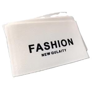 Factory Free Sample Straight Cut Center Fold Custom Woven <b>Labels</b> Damask Woven Neck <b>Label</b> for Hat - Product Image 1