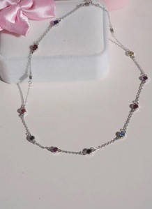 Multi Color Gold Plated Sterling Silver CZ <b>Charm</b> Bracelet Luxury Dainty Rainbow Anniversary Gift - Product Image 4