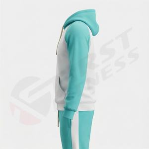 Conjunto Deportivo de Forro Polar con Capucha en Blanco y Negro, 100% Poliéster, para Hombre, de Pakistán, al por Mayor - Product Image 3