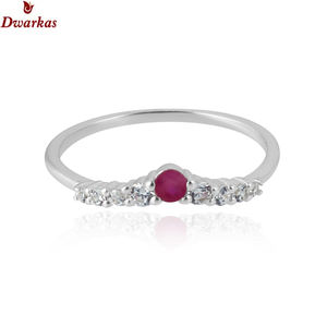 เครื่องประดับที่สวยงาม925แท้แหวนเงินแท้เพทายทับทิมหลายแบบแหวนที่เรียบง่ายสำหรับผู้หญิง - Product Image 3