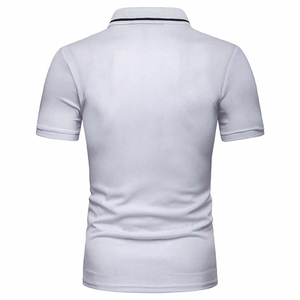 เสื้อกอล์ฟผ้าฝ้าย100% ระบายอากาศสำหรับผู้ชายเสื้อแขนสั้นพิมพ์ลายปักลายป้องกันการเกิดขน - Product Image 3