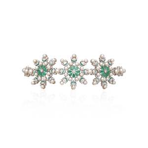 Rhodium Plated Snowflake Link Chain Choker Necklace for Wedding <b>Gift</b> - Product Image 1