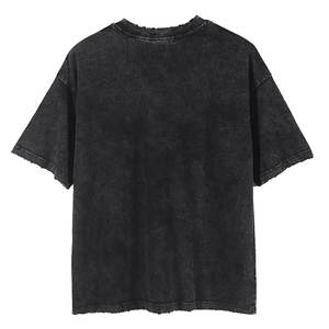 T-shirt d'été Streetwear en coton pur 200g délavé à l'acide, haut de gamme, à manches courtes, imprimé, pour hommes - Product Image 2