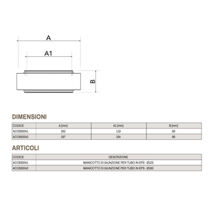 Manguera de Conexión Tecnosystemi para VMC Compatible con Tuberías EPS de 125 y 160 mm de Diámetro, Pieza para Sistemas HVAC - Product Image 3