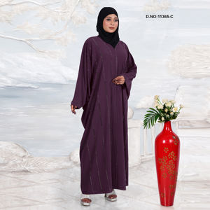 Embroidered Butterfly Sleeve <b>Women</b> Abaya Modest <b>Kaftan</b> Style Islamic Wear - Product Image 3