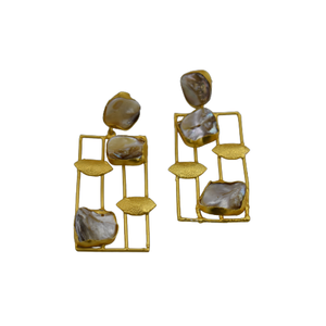 ต่างหูเม็ดเดี่ยวชุบทองทำจากทองเหลืองคุณภาพระดับพรีเมียมเครื่องประดับสำหรับผู้หญิงและผู้หญิง - Product Image 2