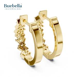 Vente chaude personnalisée 925 en argent Sterling fabriqué Baguette diamant boucle d'oreille pour les femmes partie porter - Product Image 4