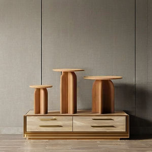 Table de chevet moderne en chêne massif avec rangement Mobilier de chambre écologique fait à la main pour salon et bureau à domicile - Product Image 1