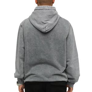 Nouvelle arrivée sweats à capuche hommes sweats à capuche lavés à l'acide pas cher prix polaire sweats à capuche unis pull vêtements pour hommes 2026 - Product Image 5