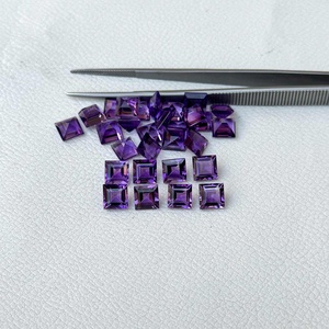 Piedras preciosas sueltas de corte cuadrado de amatista Africana Natural de 5mm para la fabricación de joyas en la fábrica mayorista del fabricante verificado de Alibaba - Product Image 1