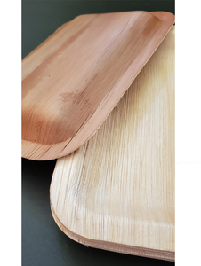 Areca Assiettes rectangulaires profondes en feuille de palmier Assiettes compostables écologiques pour la maison et la restauration - Product Image 5