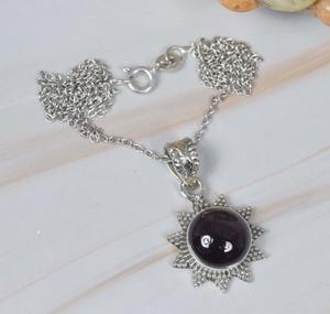 925เงินสเตอร์ลิงชุบทองพลอยนิลสีดำเป็นของขวัญแต่งงานที่สมบูรณ์แบบสำหรับความรักจี้ดีไซน์ที่ดีที่สุดพร้อมตราประทับ925 - Product Image 3