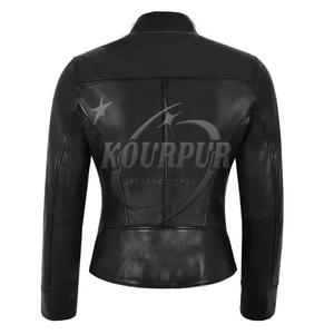 Chaqueta de cuero de piel de oveja Reversible de diseñador para mujer, bombardero de calle alta, bordado personalizado, patrón sólido, decoración de logotipo personalizado - Product Image 5