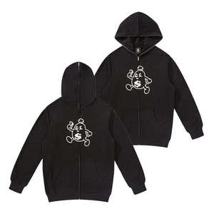 2025 vente chaude pleine fermeture éclair DTF sweats à capuche pour hommes manches côtes fin confortable coton polaire sweats à capuche - Product Image 5