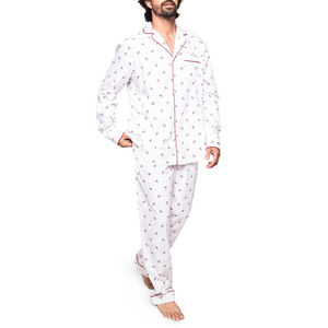 Conjunto de Pijama de Satén Térmico Personalizado para Hombre con Cierre Frontal de Botones, Ropa de Dormir y Camisas - Product Image 1