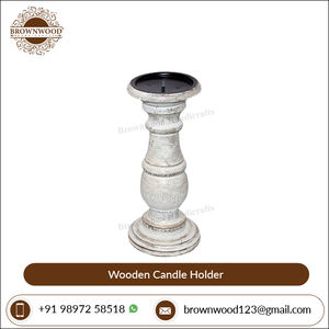 Producto más vendido, decoración ecológica, juego de pilares de velas, portavelas de madera de mango, juego de 3 elegantes candelabros votivos de madera - Product Image 3