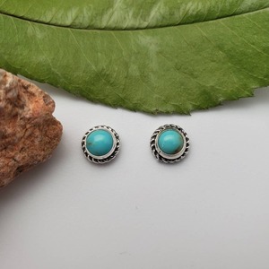 Boho Style 925 Sterling Silver <b>Turquoise</b> Gemstone <b>Stud</b> <b>Earrings</b> Jewelry Handmade Silver <b>Earrings</b> Jewelry for Women Wedding Gift - Product Image 5
