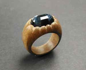 แหวนแต่งงานแบบฝังเพชรทำจากไม้ธรรมชาติกันน้ำใช้ได้ทั้งชายและหญิงได้รับการรับรองทรงกลมสไตล์วินเทจรูปร่างและขนาดตามสั่ง - Product Image 1