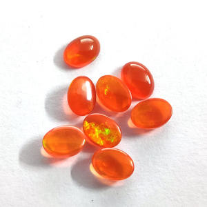 10x8mm Oval <b>Red</b> Color Natural Ethiopian Opal Cabochon 1.85 Cts Iroc Sales Orange Opal Oval Cab Loose Gemstones Opal - Product Image 2