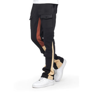Joggers apilados de alta calidad para hombres con bolsillos para ropa de calle, pantalones de chándal apilados informales de verano, pantalones de chándal Acampanados para hombres - Product Image 1