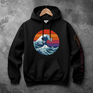 เสื้อฮู้ดพิมพ์ลายคลื่นทะเลสำหรับผู้ชายและผู้หญิงเสื้อสวมหัวออกแบบได้ตามต้องการ - Product Image 6