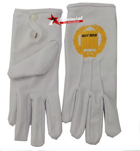 Guantes Masónicos de Cuero Blanco Liso Bordados de Primera Calidad para Ceremonias Religiosas - Product Image 3