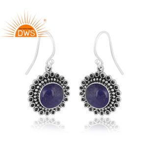 Pendientes de piedras preciosas de tanzanita natural de plata esterlina oxidada más vendidos, fabricante de joyería personalizada - Product Image 5