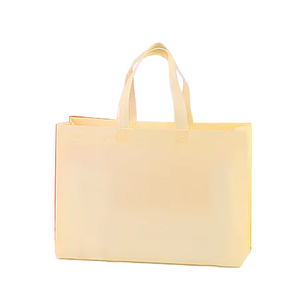 Beige and Green New Design Handled Non-Woven Shopping <b>Bags</b> No Brand Direct Factory Price - Product Image 3
